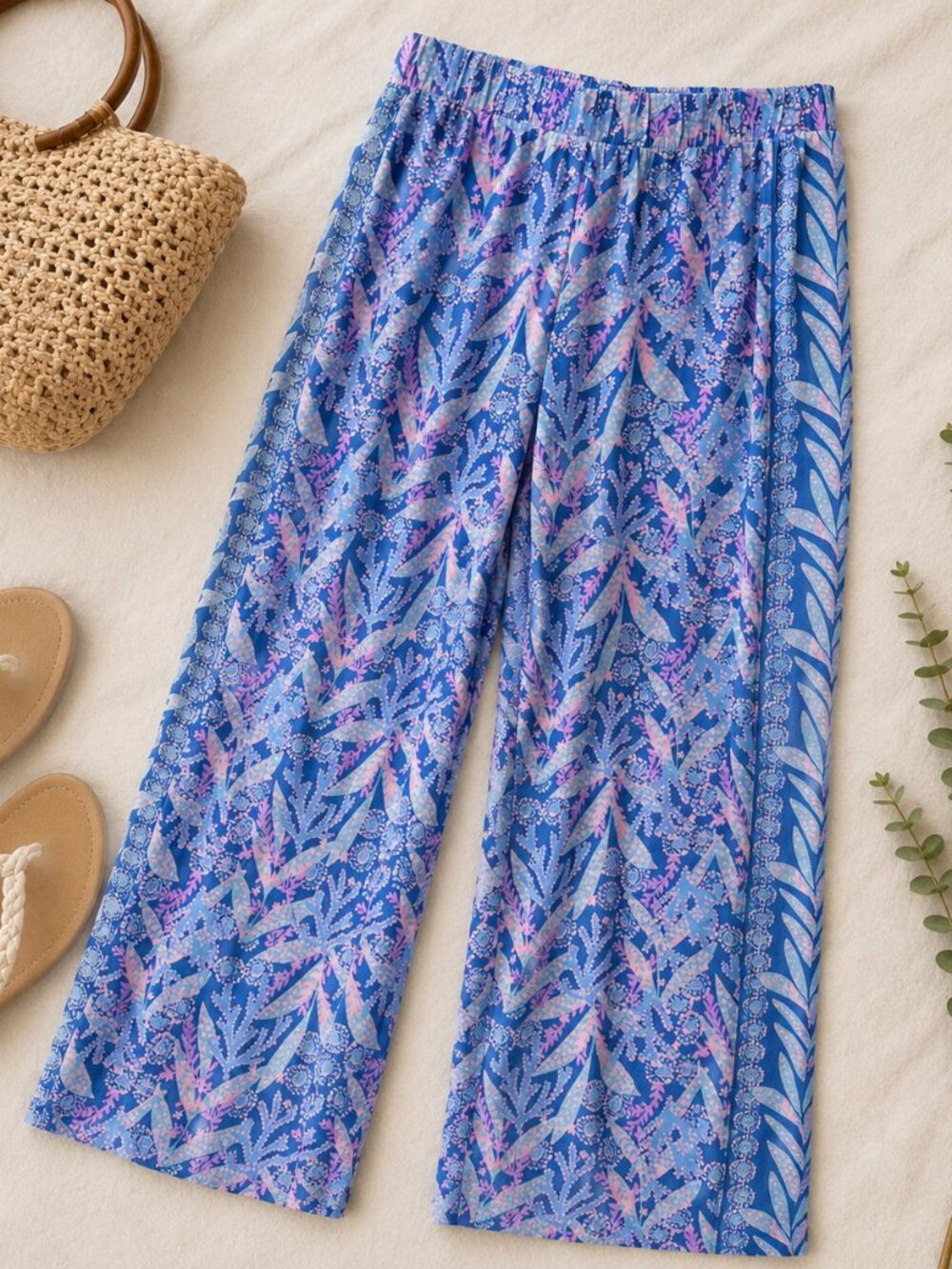 Lilly Pulitzer Allena Knit Palazzo Pants Barton Blue Star Gazing NWT Medium